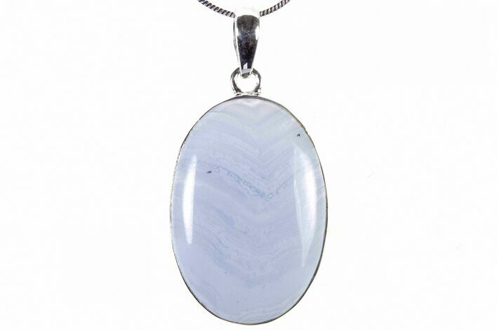 Blue Lace Agate Pendant (Necklace) - Sterling Silver #321563